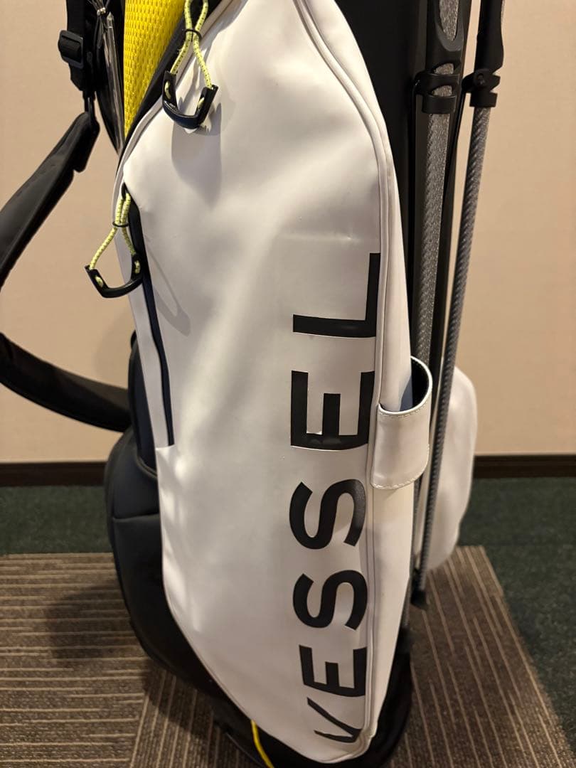 Vessel スタンドキャディバッグ ホワイト/イエロー/ベゼル