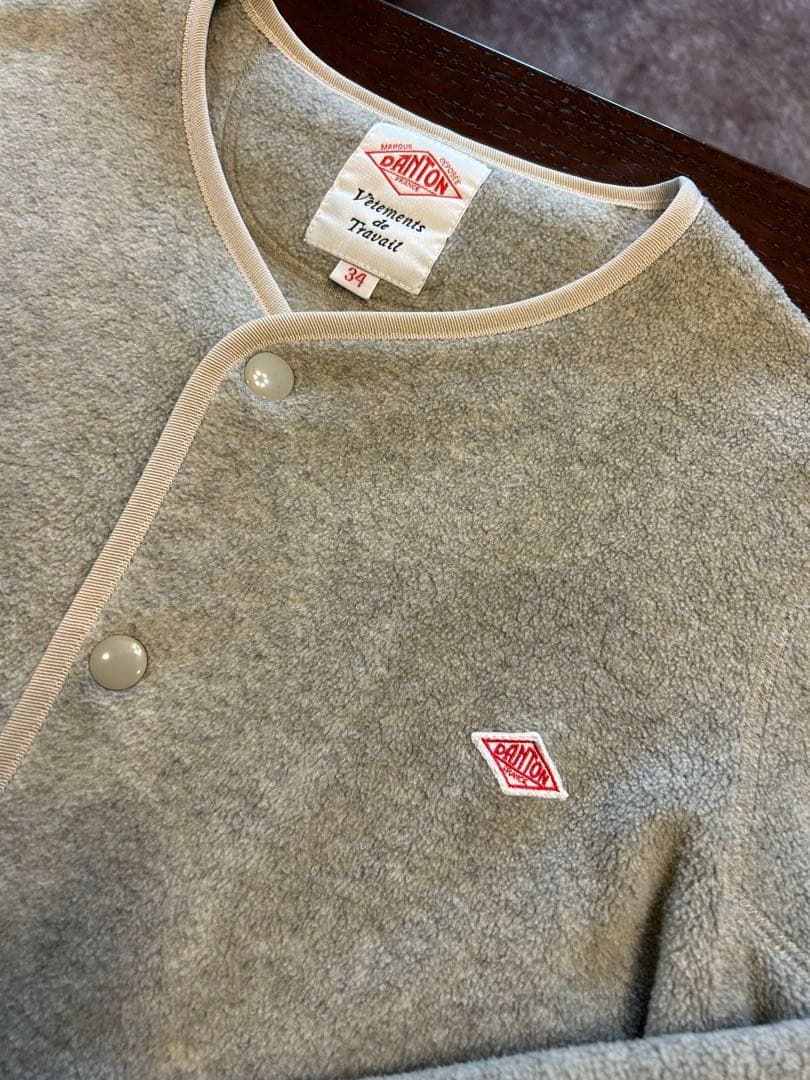 DANTON ノーカラージャケット 34 グレージュ