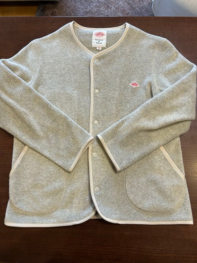 DANTON ノーカラージャケット 34 グレージュ