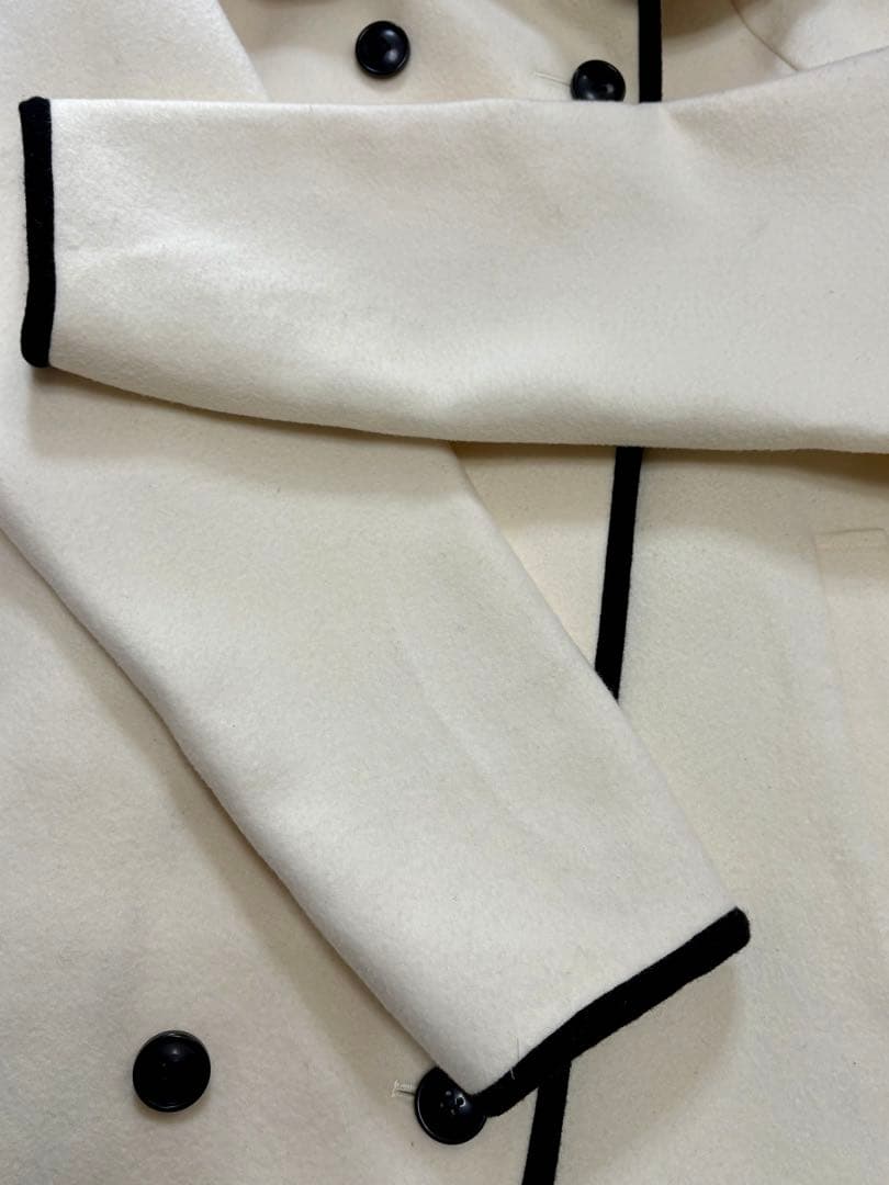 最終セブンテン seventen 美品 ダブルボタ2WAYコートオフホワイト S