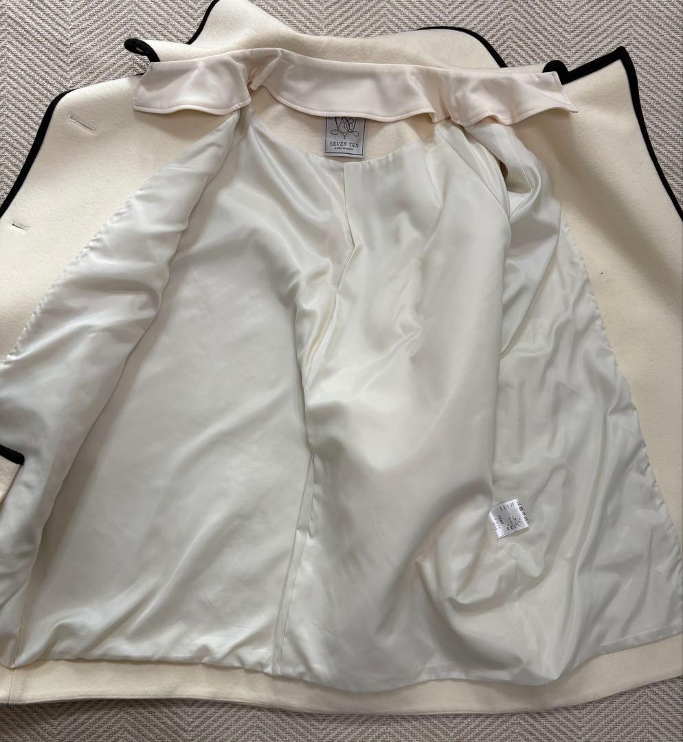 最終セブンテン seventen 美品 ダブルボタ2WAYコートオフホワイト S