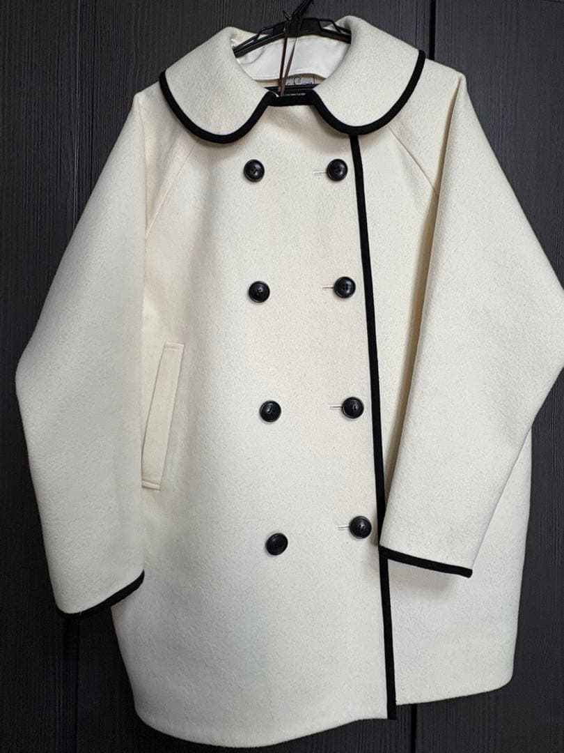 最終セブンテン seventen 美品 ダブルボタ2WAYコートオフホワイト S