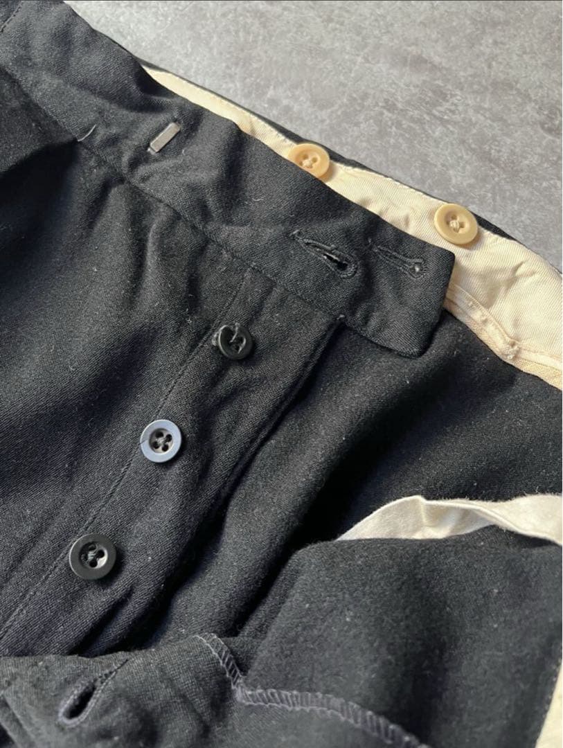 S*n様 1950s ブラック ウールギャバジンスラックス　トラウザー　フェード