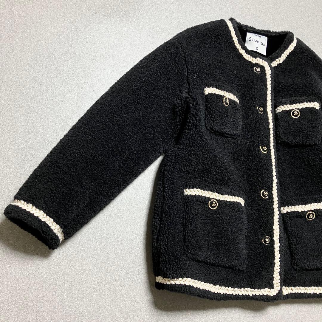 美品✨Fano Studios ノーカラーロープパイピングボアジャケット コート