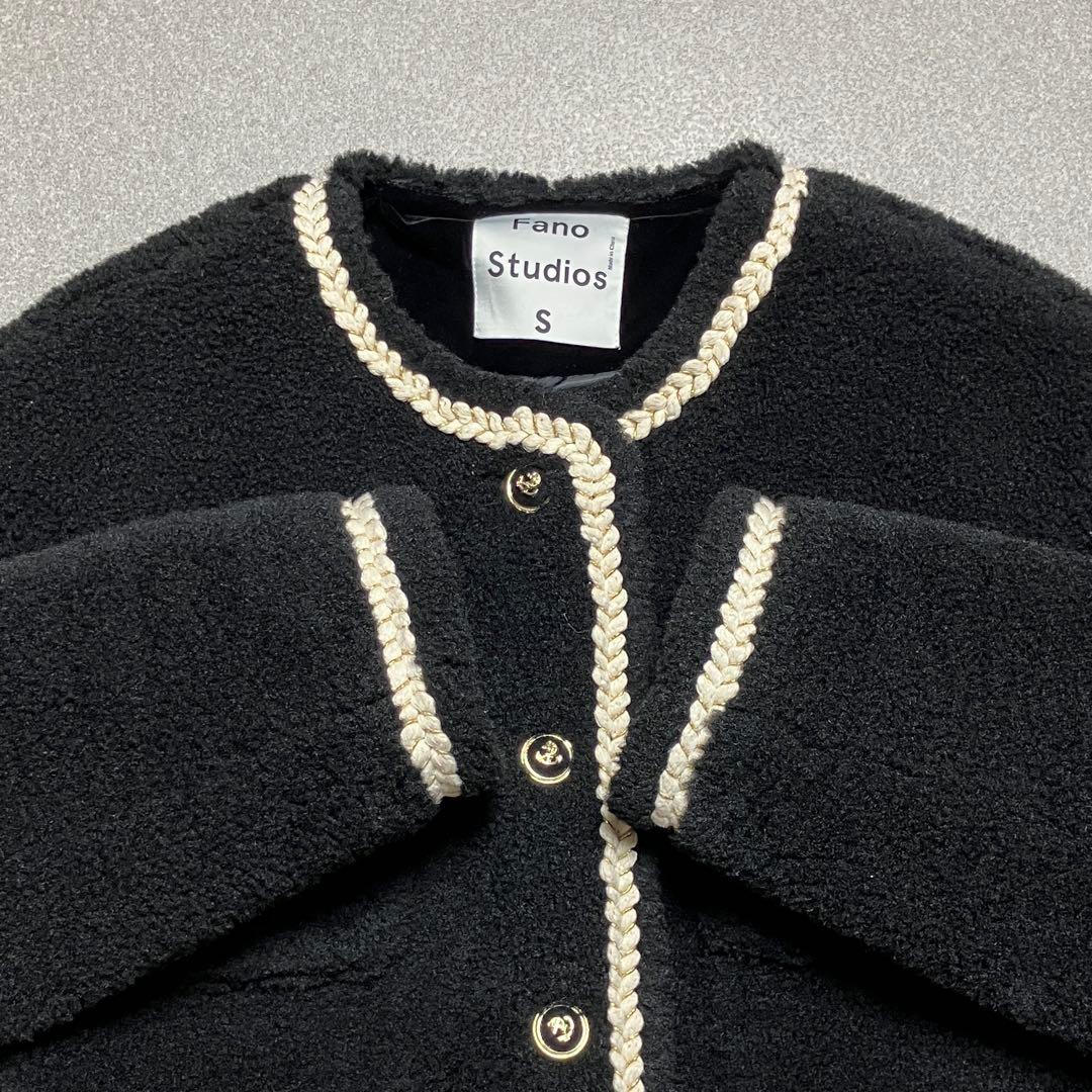 美品✨Fano Studios ノーカラーロープパイピングボアジャケット コート