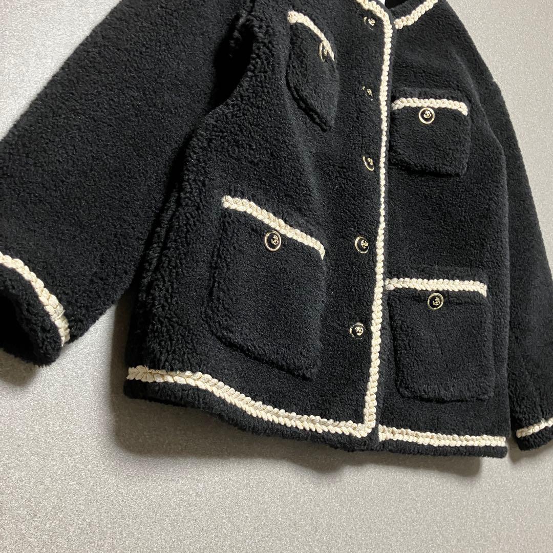 美品✨Fano Studios ノーカラーロープパイピングボアジャケット コート