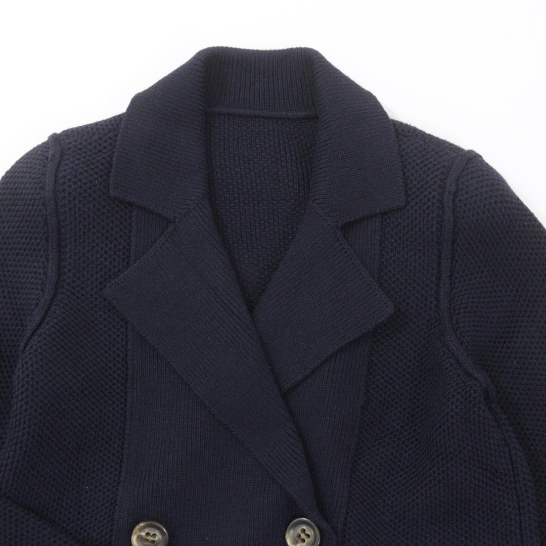 【極美品】FOXEY NEW YORK ニットダブルコート ネイビー 40 L
