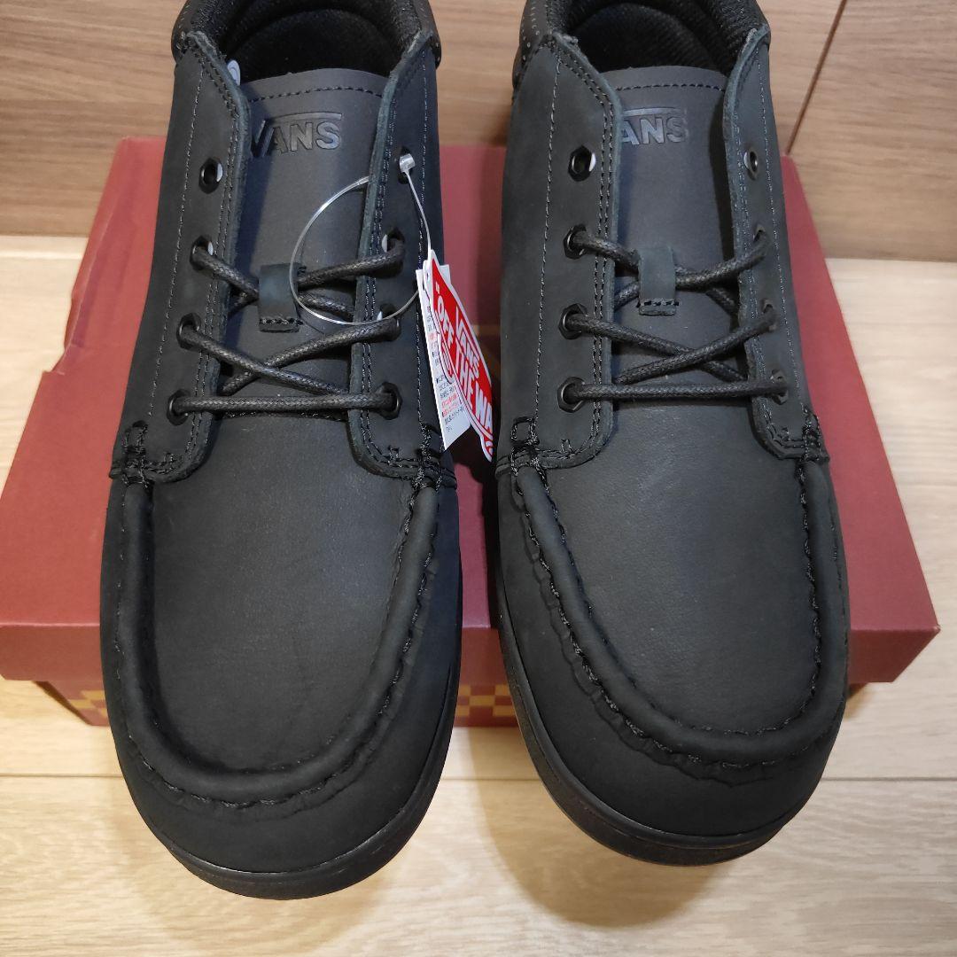 新品未使用27.0cm VANS 本革スニーカーブーツ モカシンMIDカット黒