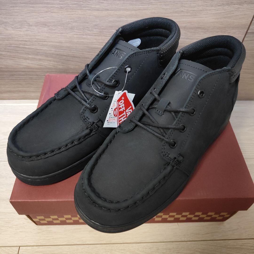 新品未使用27.0cm VANS 本革スニーカーブーツ モカシンMIDカット黒