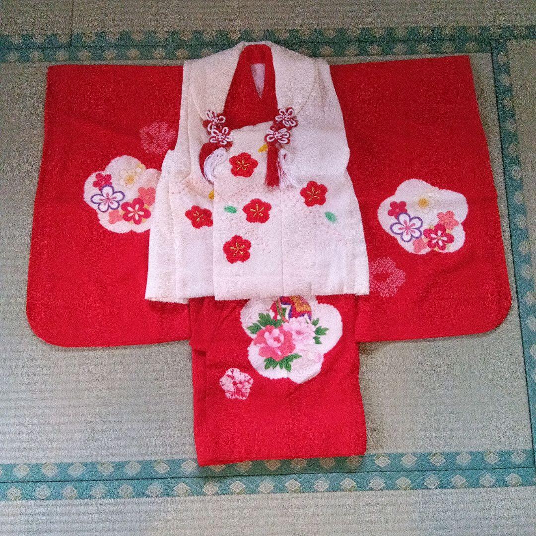 七五三 ３歳 赤被布着