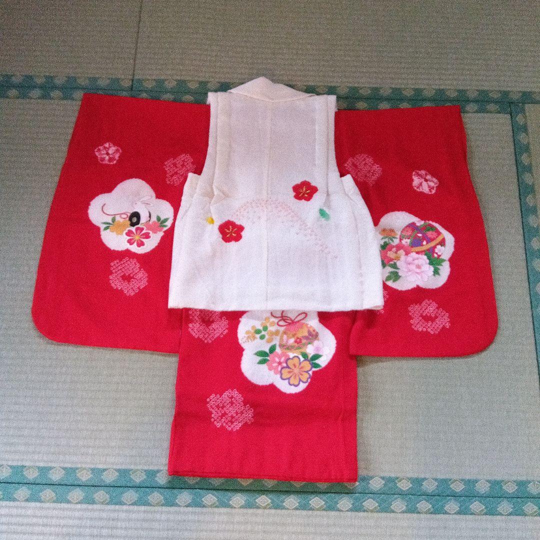 七五三 ３歳 赤被布着