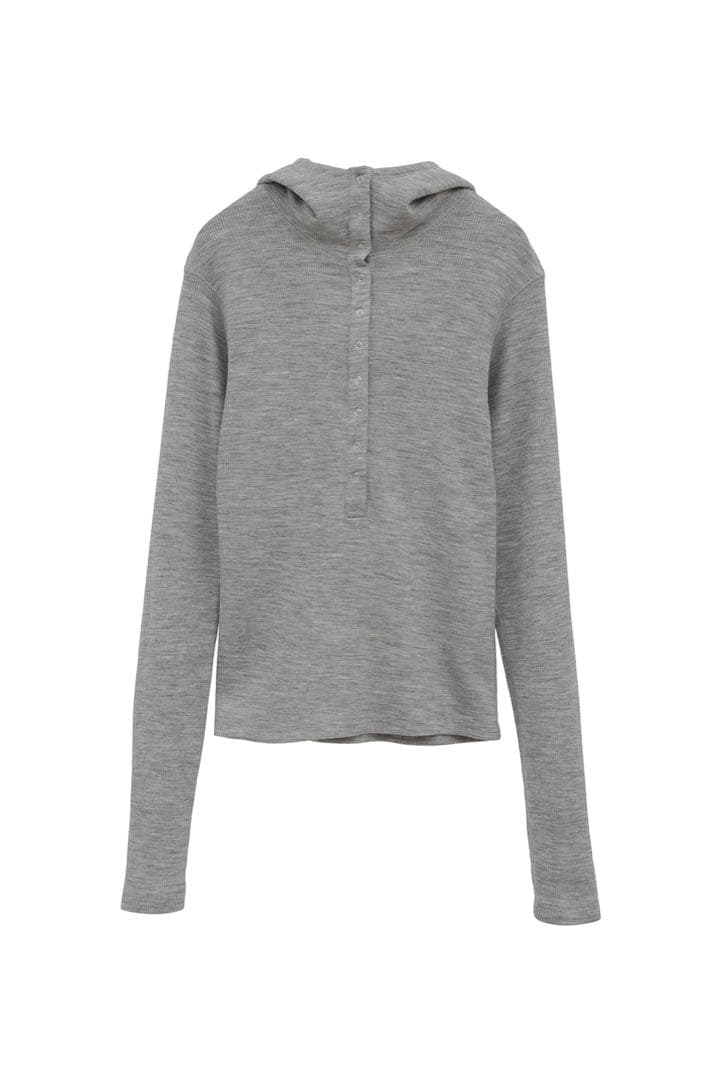 トップス WOOL RIB HOODED TIGHT TOPS
