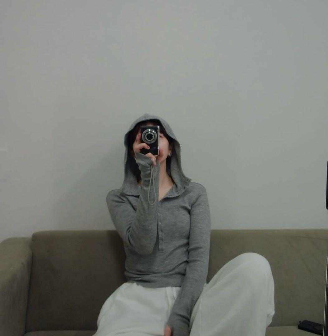 トップス WOOL RIB HOODED TIGHT TOPS