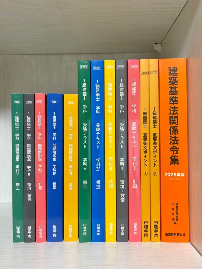 ☆新品未使用☆日建学院 2025年度 一級建築士教材セット