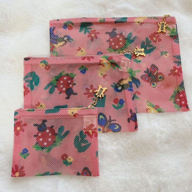 フェイラー　メッシュポーチ3点セット✨ハイジ柄　ピンク