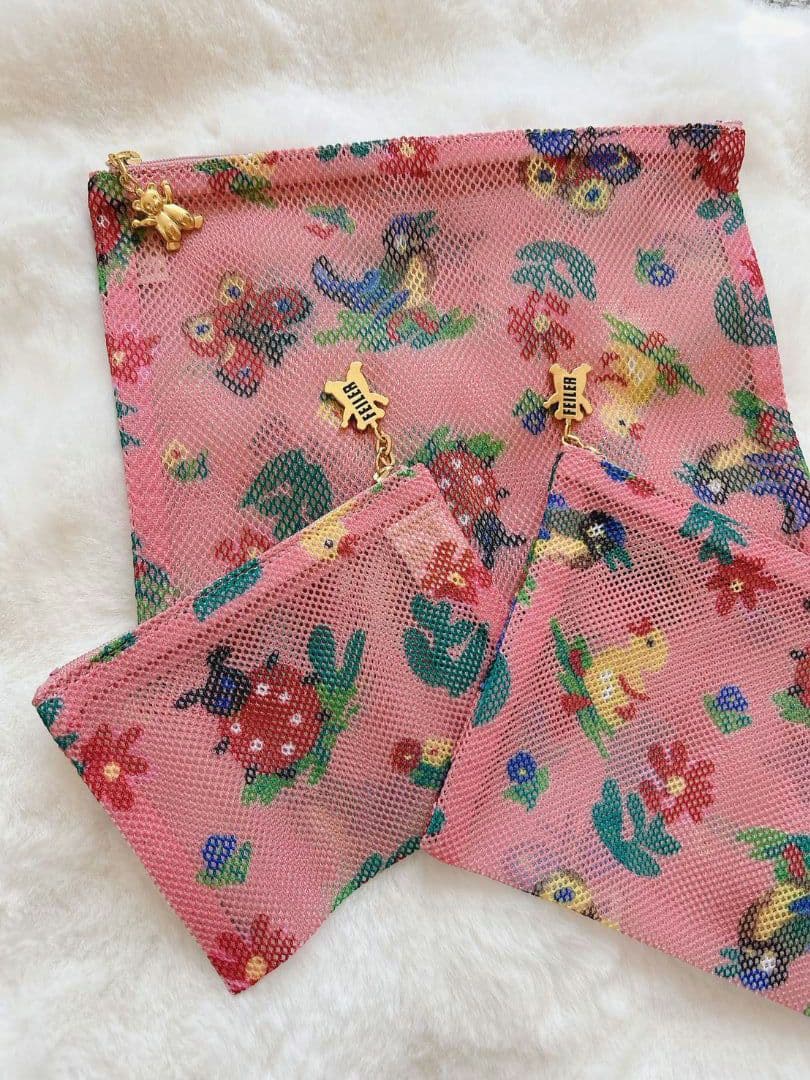 フェイラー　メッシュポーチ3点セット✨ハイジ柄　ピンク