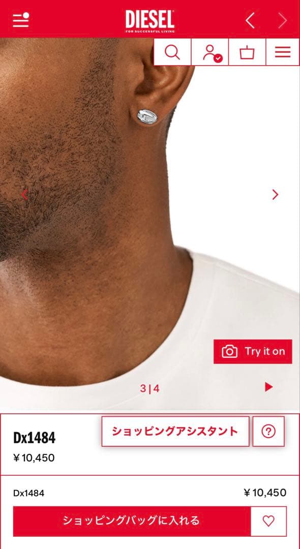 DIESEL Dx1484 シルバーピアス