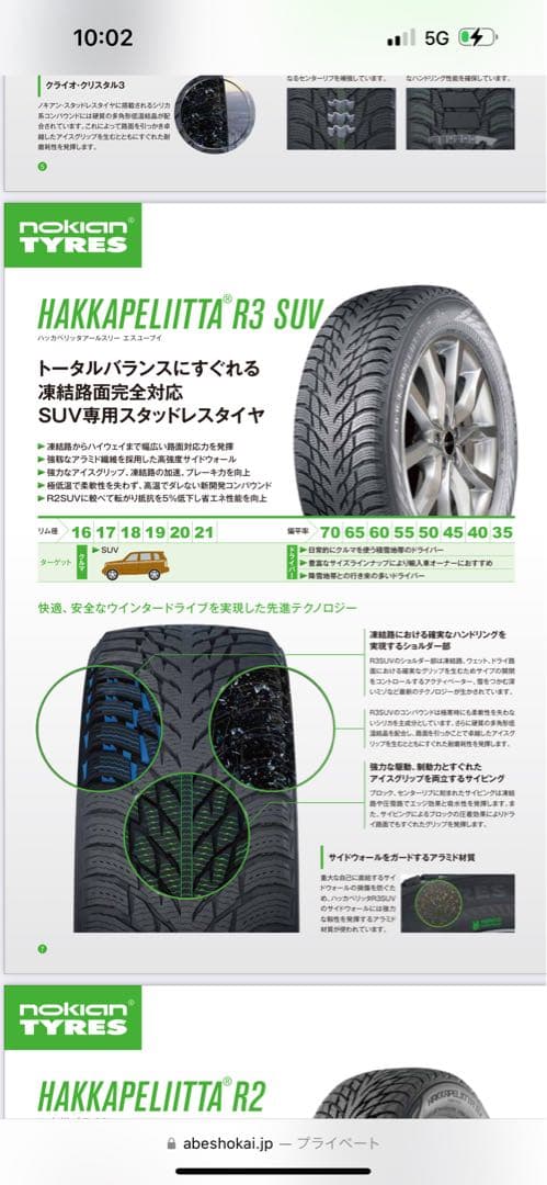 ノキアン 285/40R22 スタッドレス バリ溝