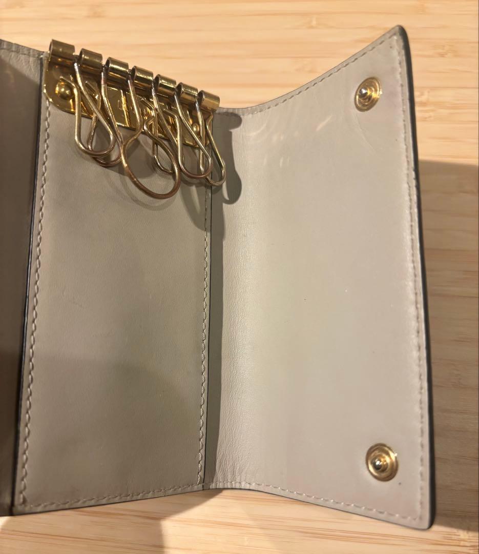 【m出品】LOEWE/ロエベ/6連キーケース/ベージュ/箱&保存袋あり