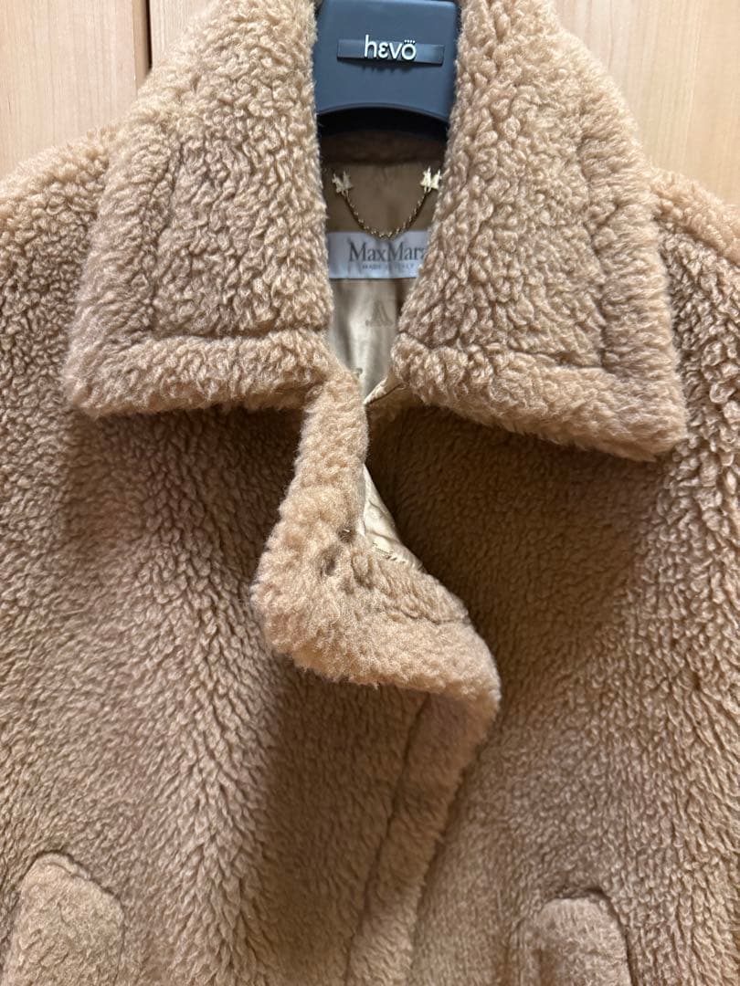 マックスマーラMax Mara テディベア ケープコートCamel TEBE美品