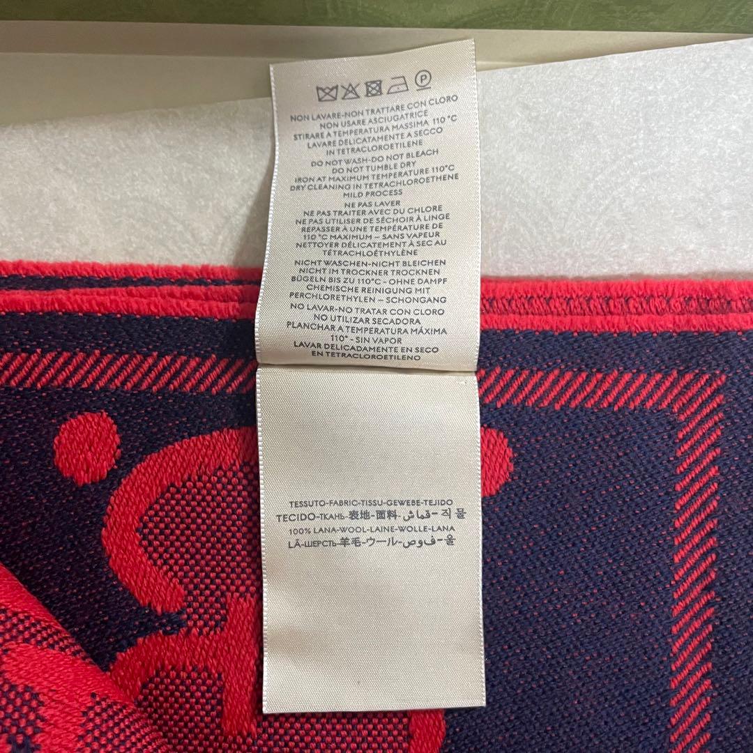 GUCCI GGロゴ マフラー ストール 大判 赤