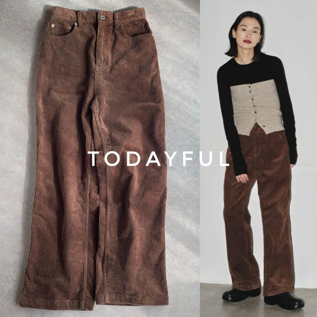 TODAYFUL コーデュロイ ストレートパンツ ブラウン 36