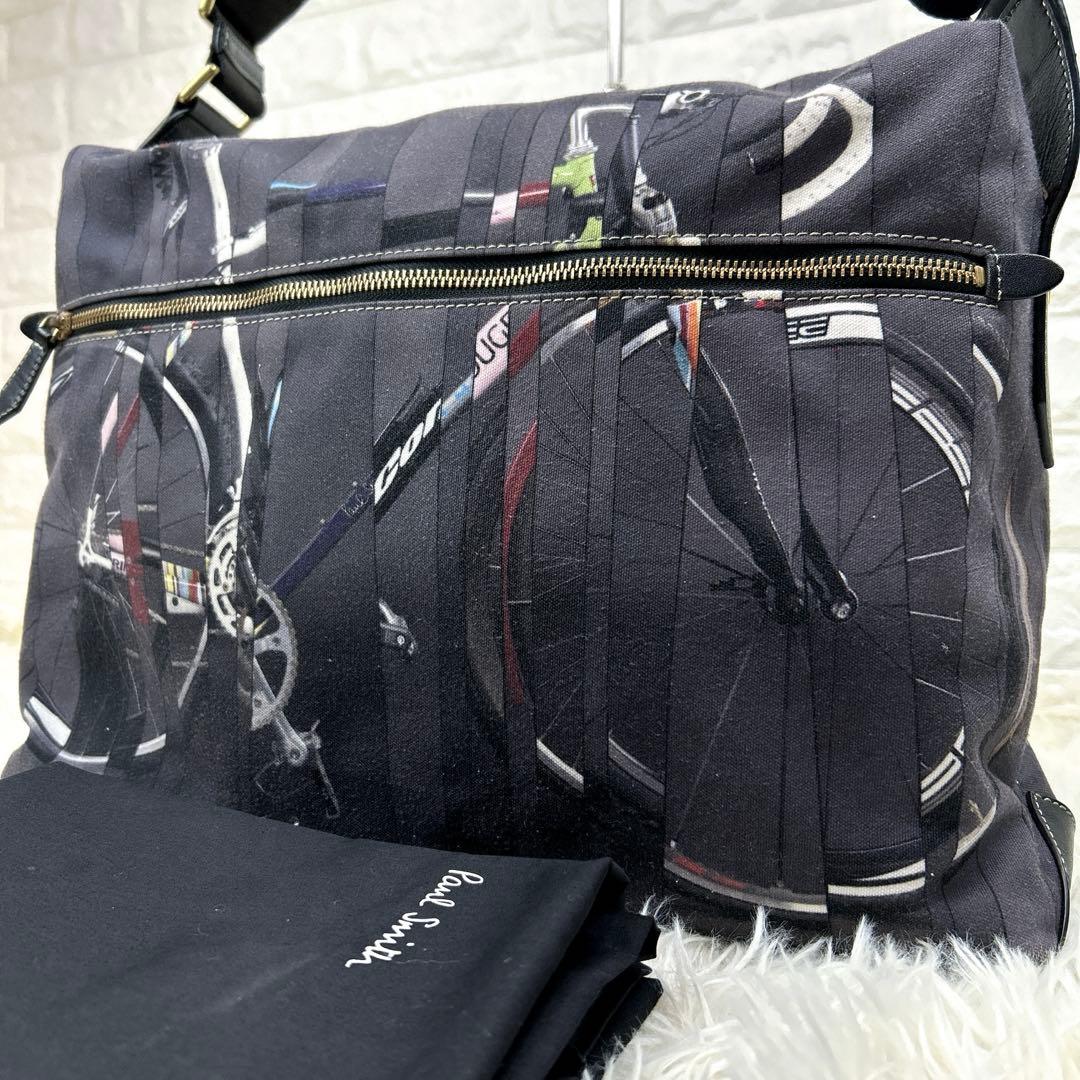 ポールスミス ショルダーバッグ自転車柄 A4対応 斜め掛けOK 保管袋付き