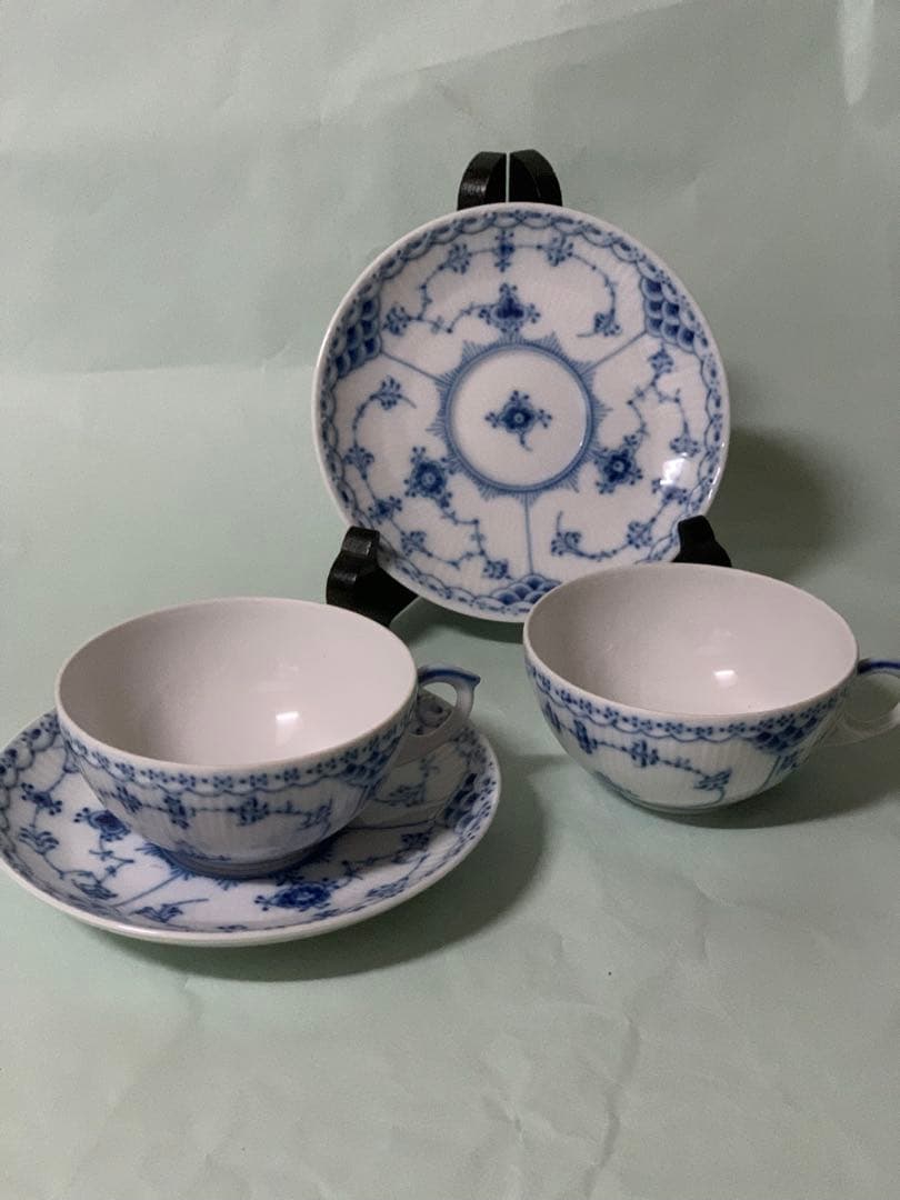 はたこ、ブルーフルーテッドハーフレースシリーズ7点セット