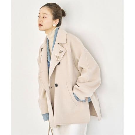 美品✨IENA スーパー160ダブルフェイス ショートコート ベージュ　36