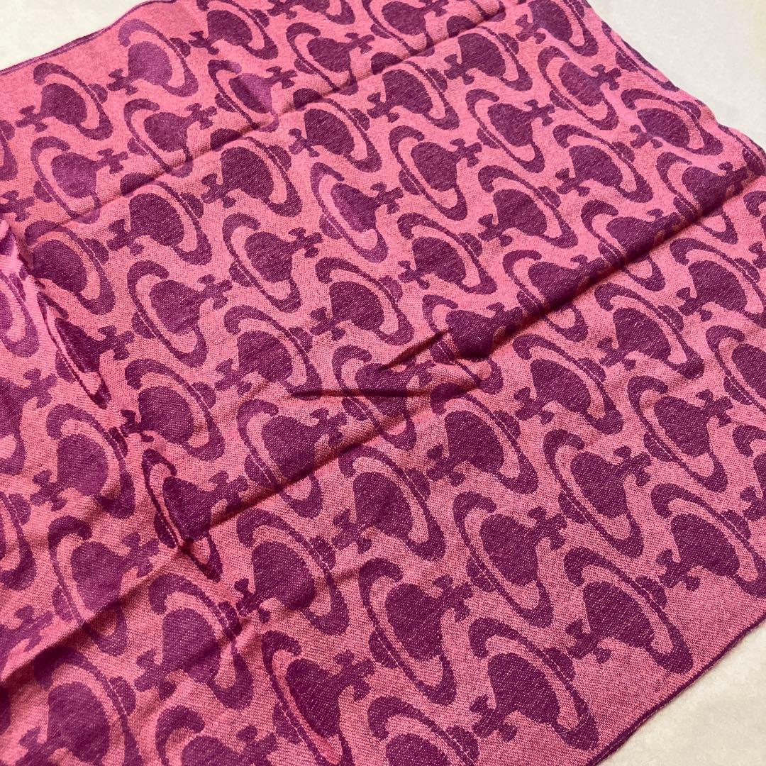 vivienne westwood オーブ総柄　ストール　薄手マフラー　ピンク