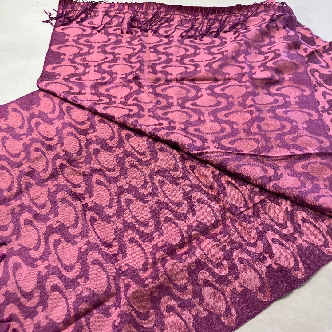 vivienne westwood オーブ総柄　ストール　薄手マフラー　ピンク
