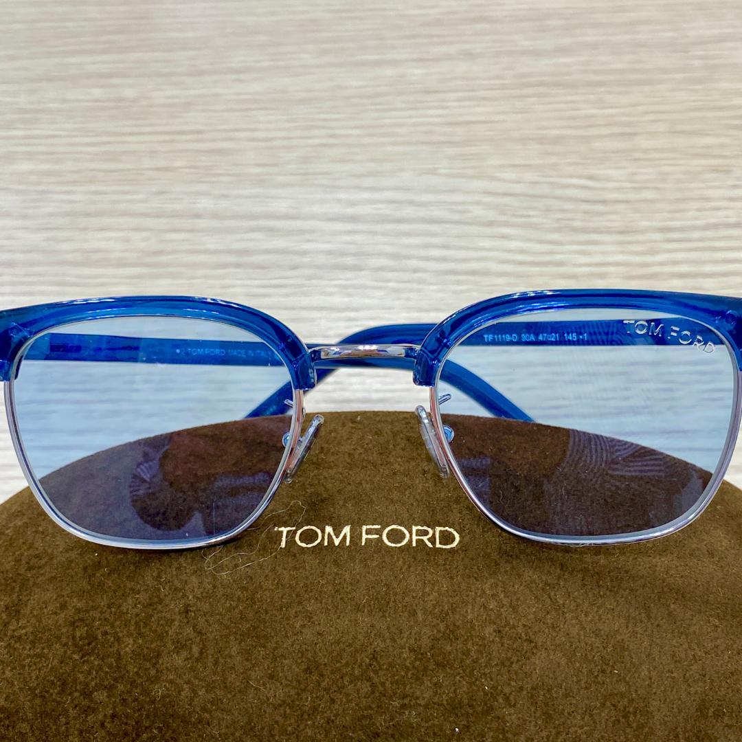 極美品 TOM FORD TF1119-D サングラス ブルー ケース付き