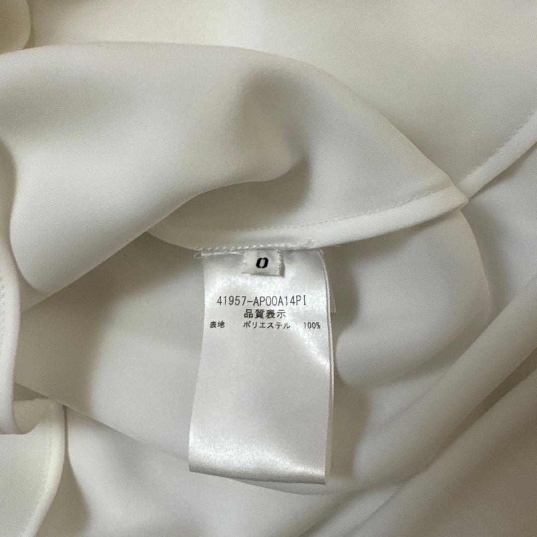 ADEAMホワイトシフォンフリルロングワンピース0