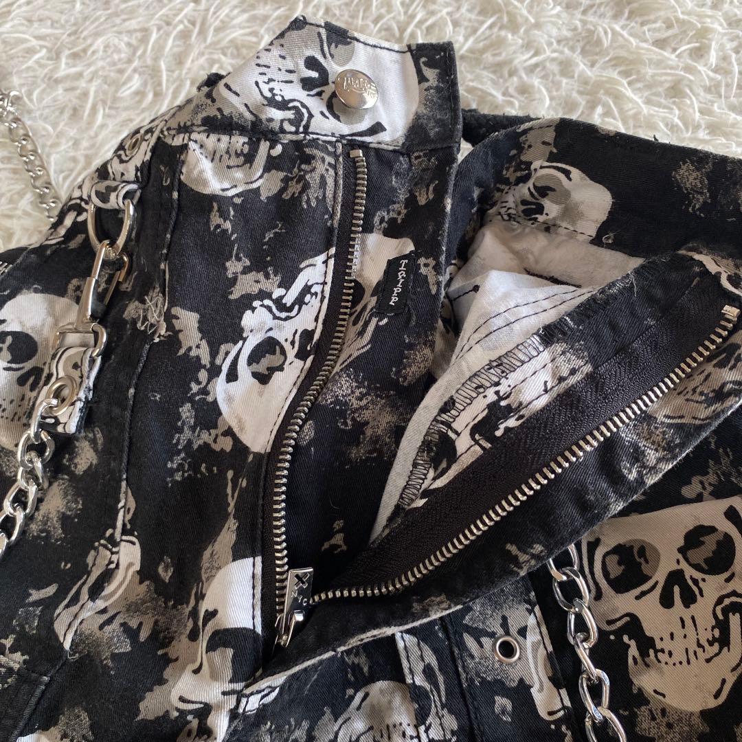 とむtrip nyc スカル パンツ　XS チェーン