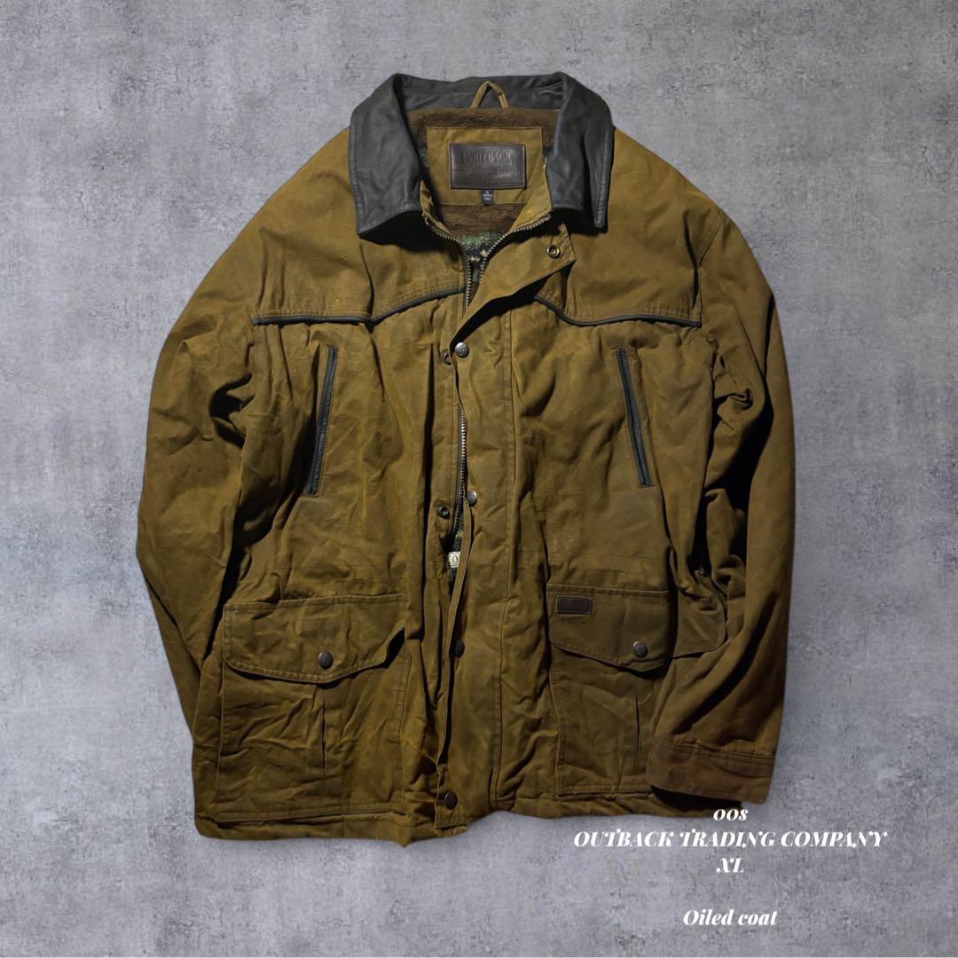 00sOUTBACK T オイルドジャケット襟レザー XL