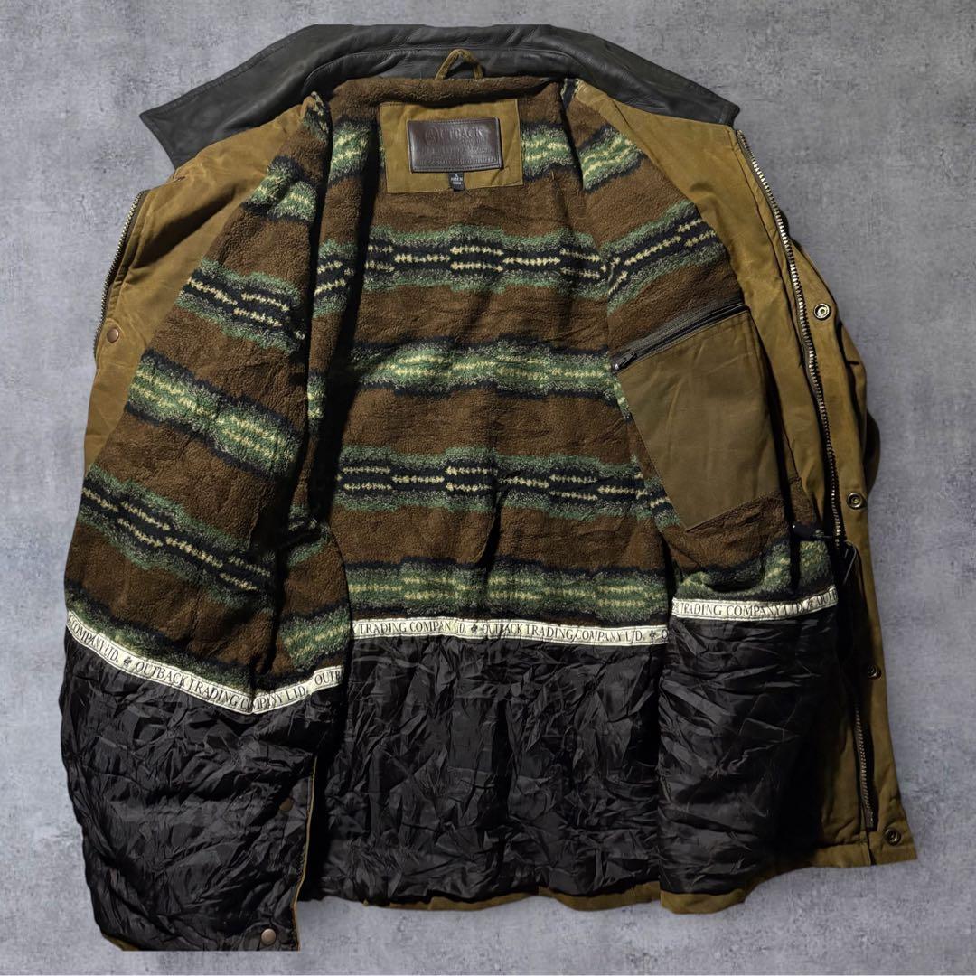 00sOUTBACK T オイルドジャケット襟レザー XL