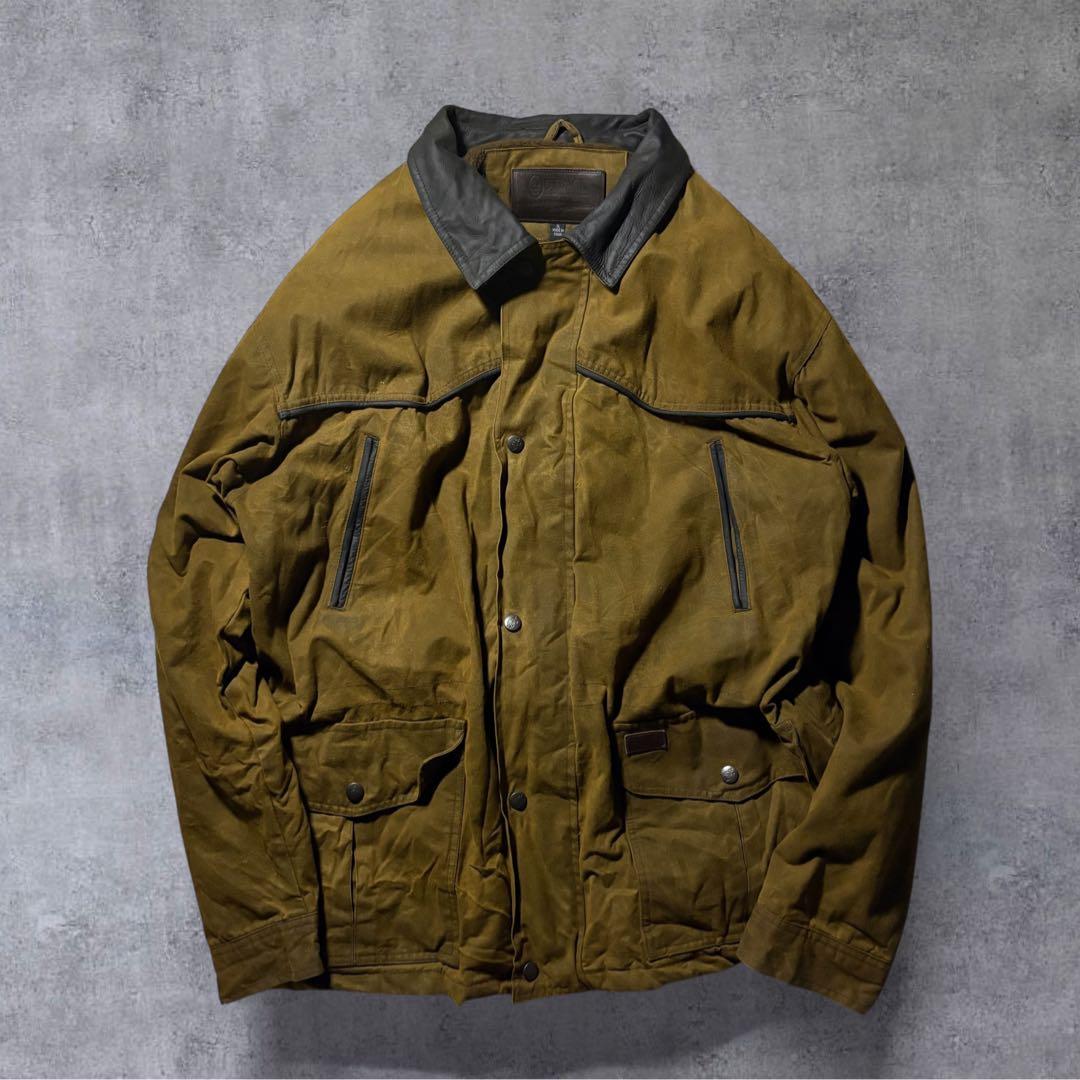 00sOUTBACK T オイルドジャケット襟レザー XL