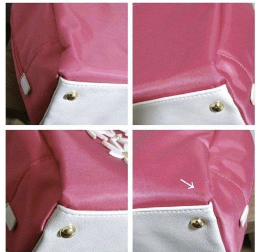 新品 Black＆White/ブラック&ホワイト 立体花柄 トートバッグ ピンク