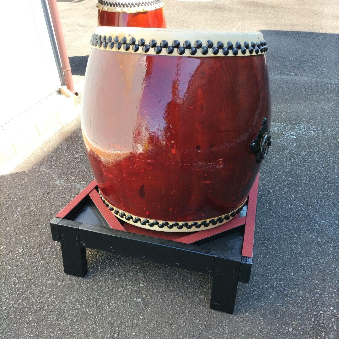 長胴太鼓　桶胴太鼓　平打ち　立奏台　中古品