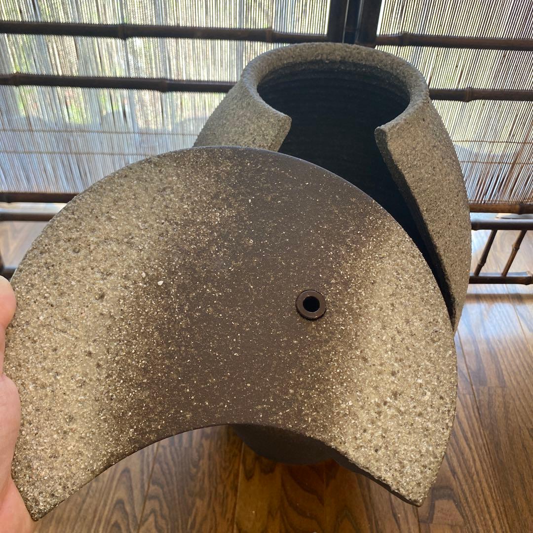 貴重未使用】電動つくばい　湧き水　流水　スポットライト付き