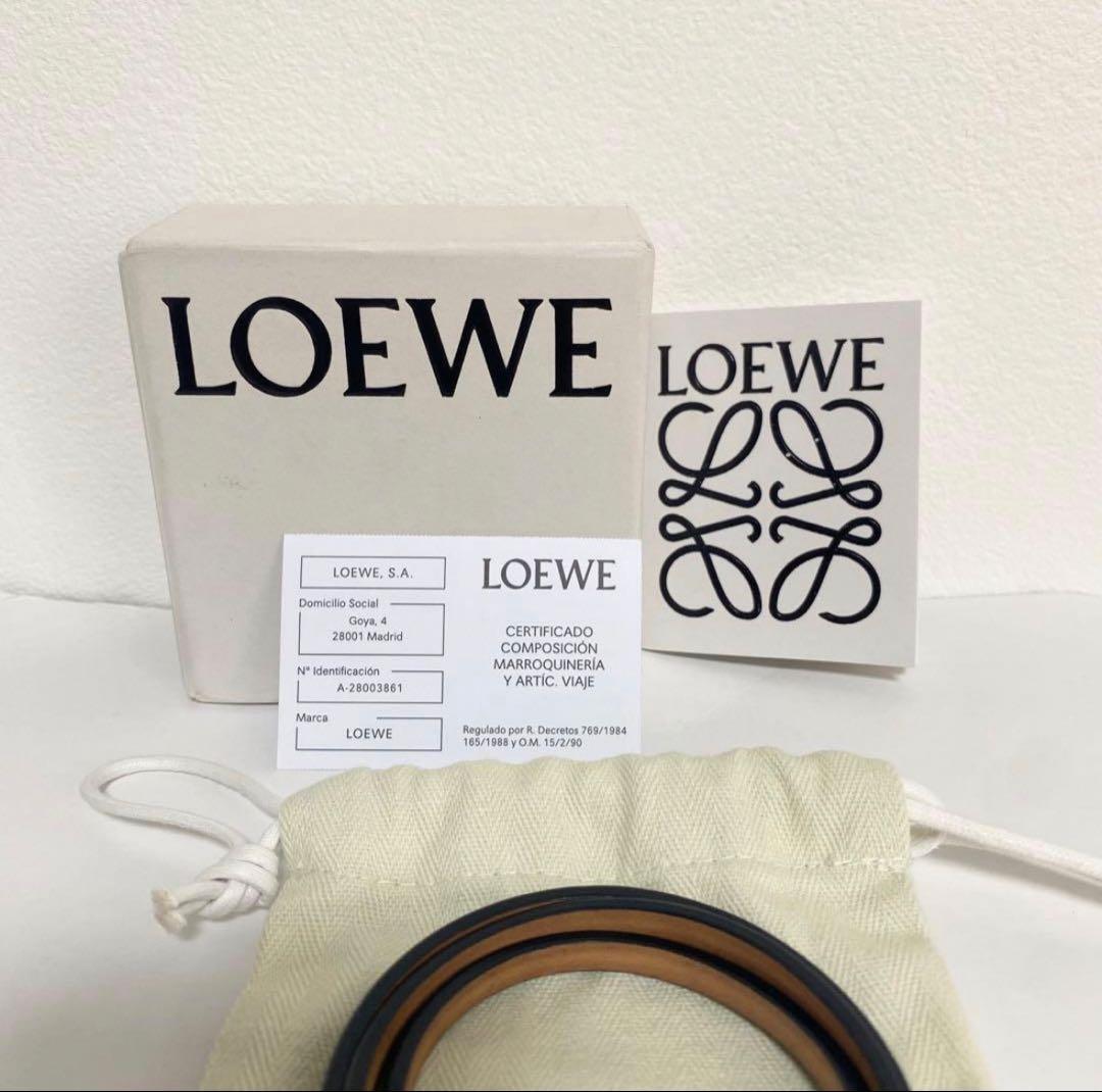 LOEWE ロエベ アナグラム レザー ブレスレット ブラック ゴールド カーフ