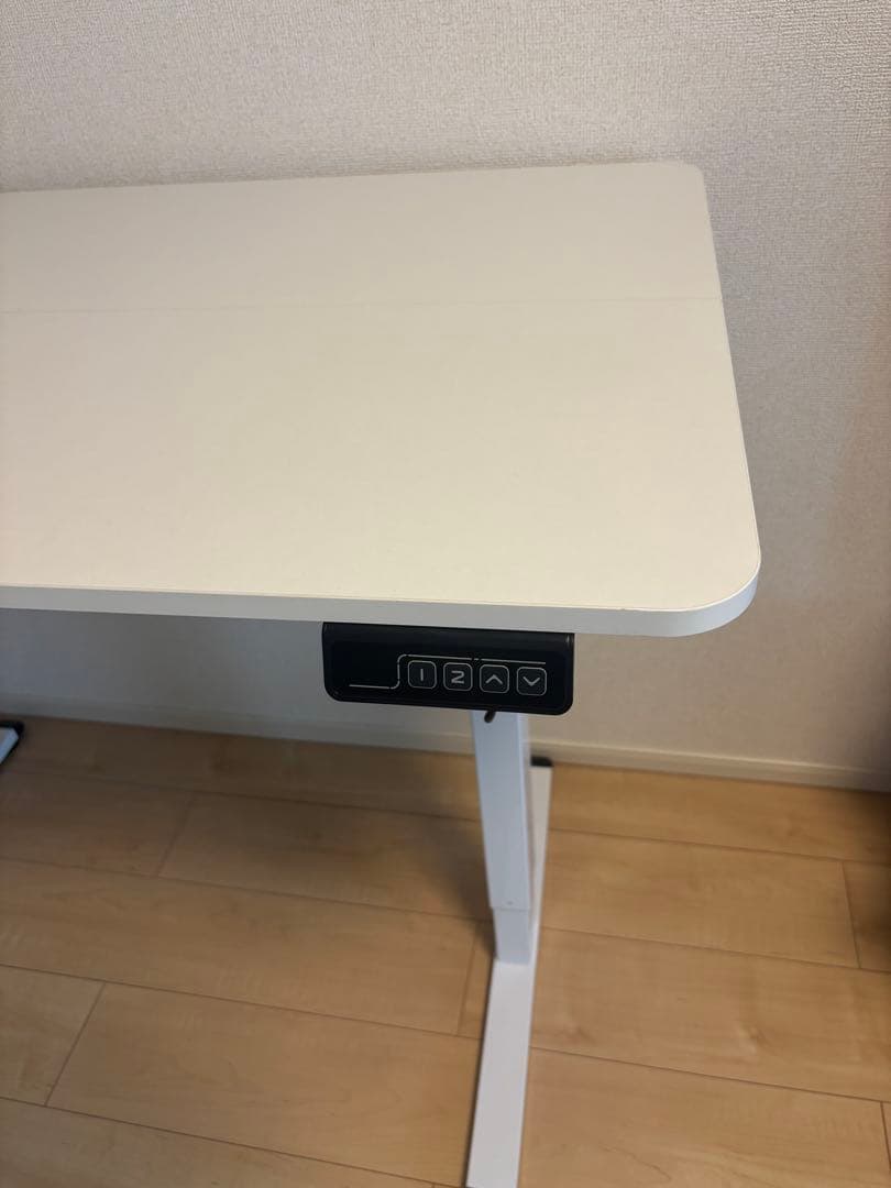み*り様 ホワイトパソコンデスク 高さ調節機能付き