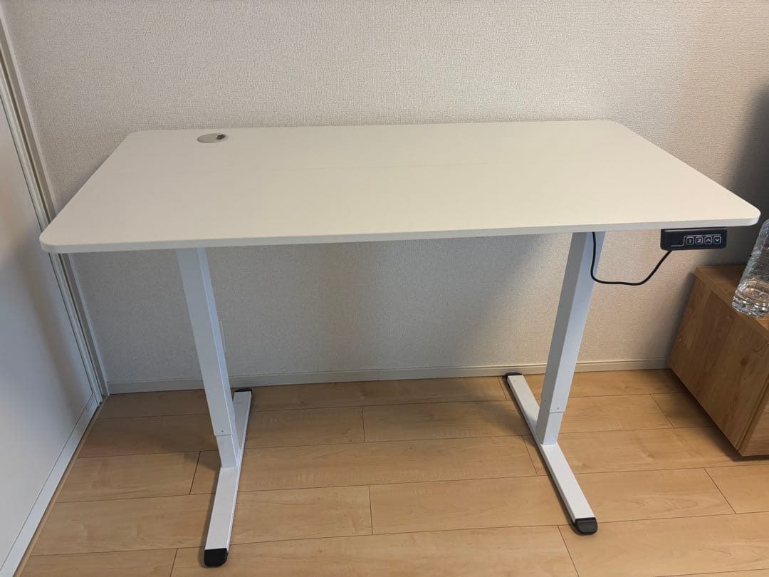 み*り様 ホワイトパソコンデスク 高さ調節機能付き