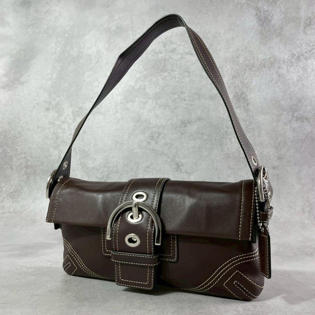 座日✨ COACH ソーホー ワンショルダーバッグ 茶色 レザー