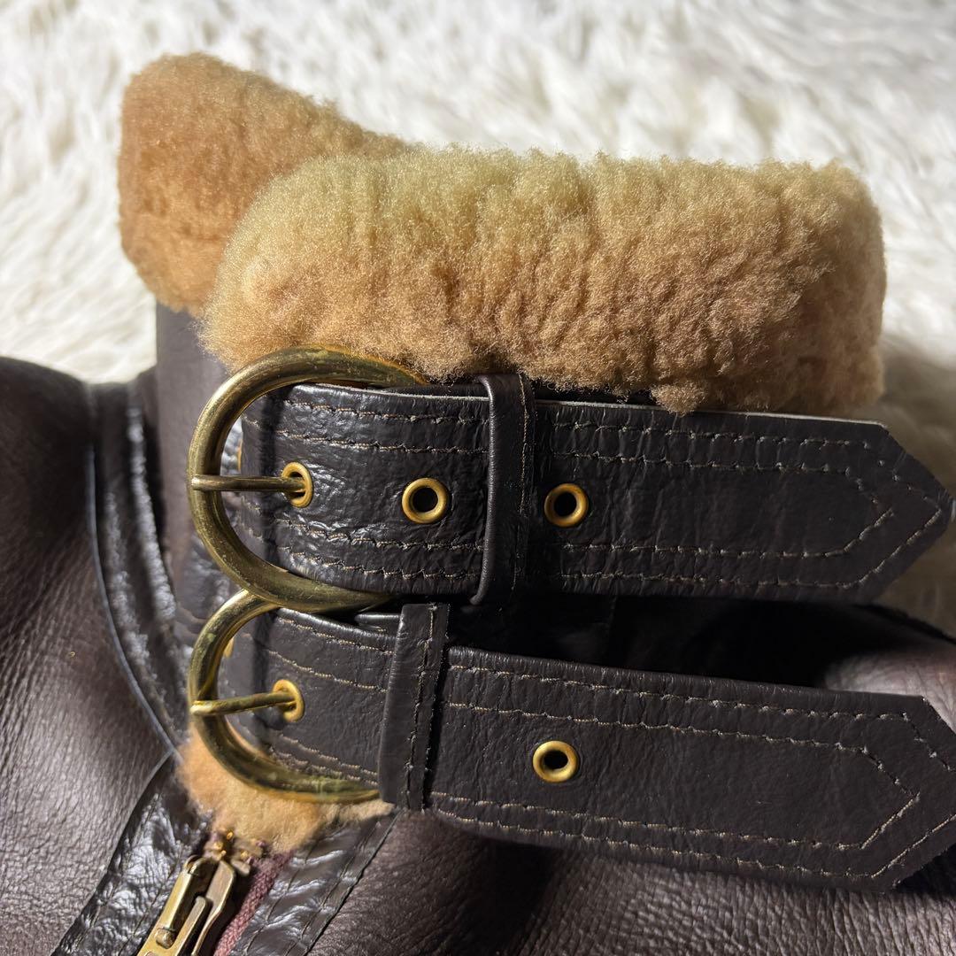 【雰囲気抜群】フライトジャケット　B-3 羊革　ムートン　ブラウン