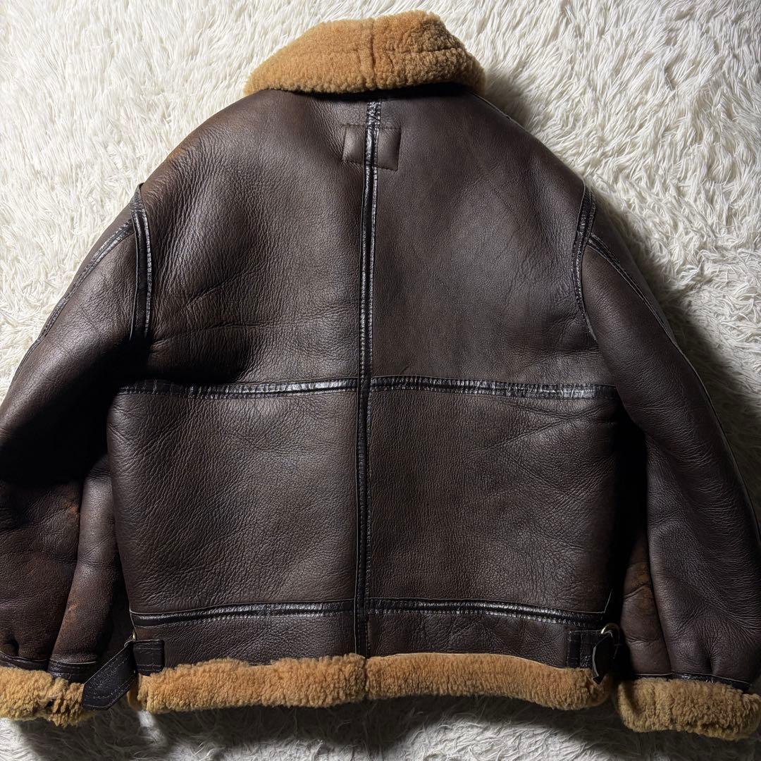 【雰囲気抜群】フライトジャケット　B-3 羊革　ムートン　ブラウン