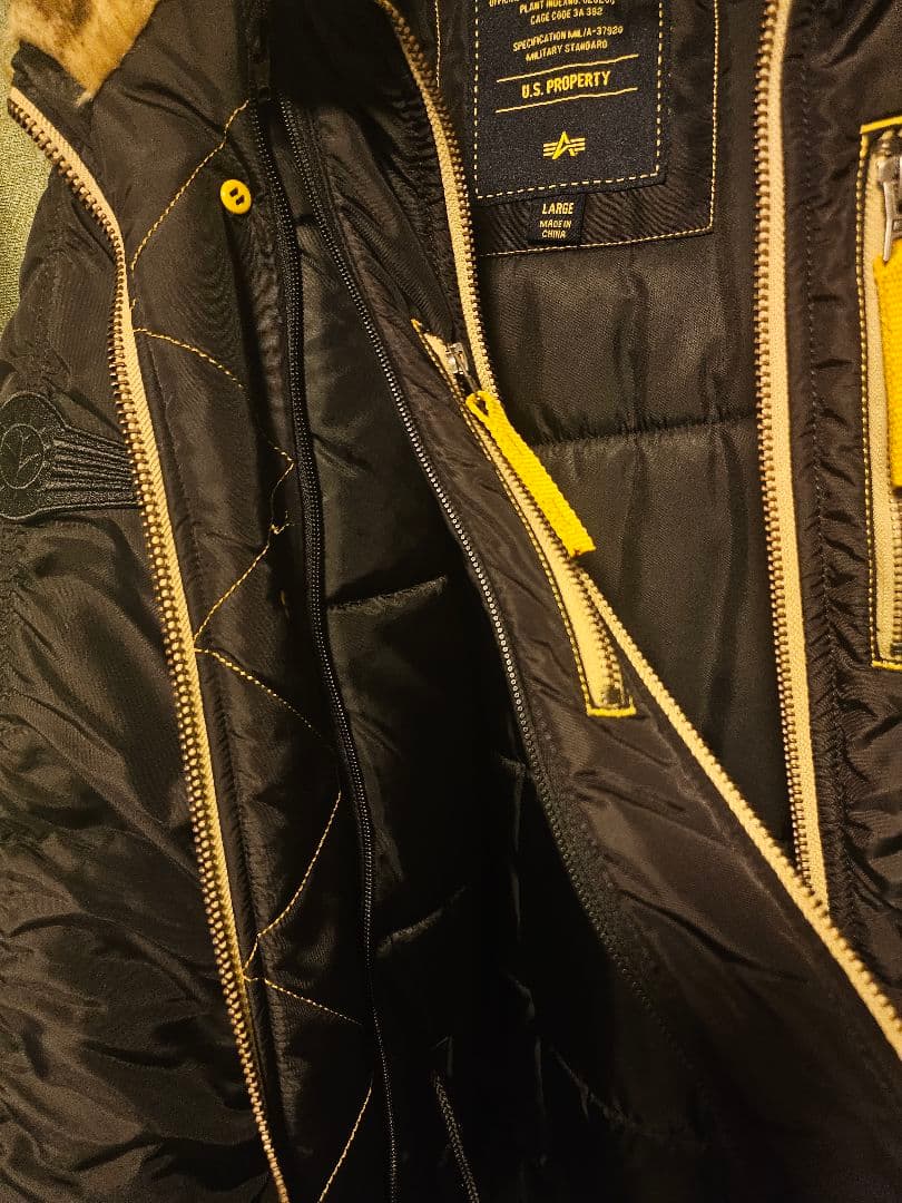 ALPHA N3B アルファ ×エドウィン　カラー：黒×黄　Lサイズ