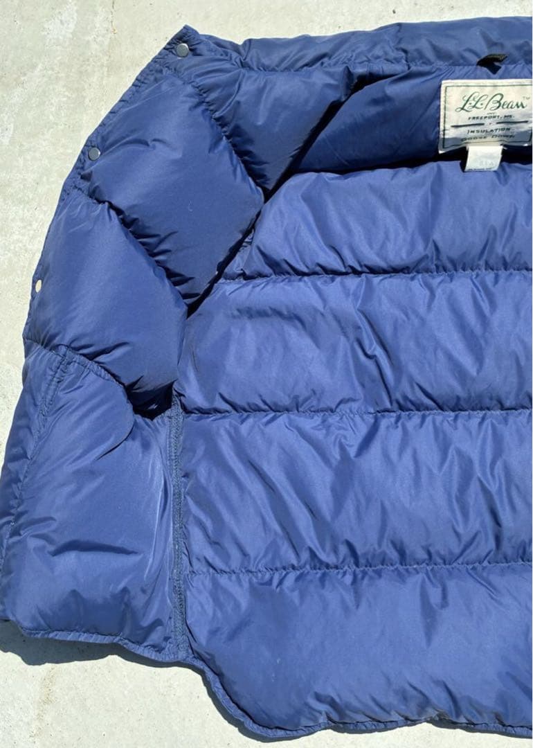 希少 60〜70's LL Bean 筆記体 ダウンベスト ブルー L