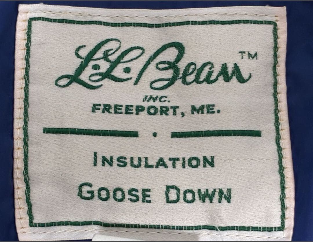 希少 60〜70's LL Bean 筆記体 ダウンベスト ブルー L