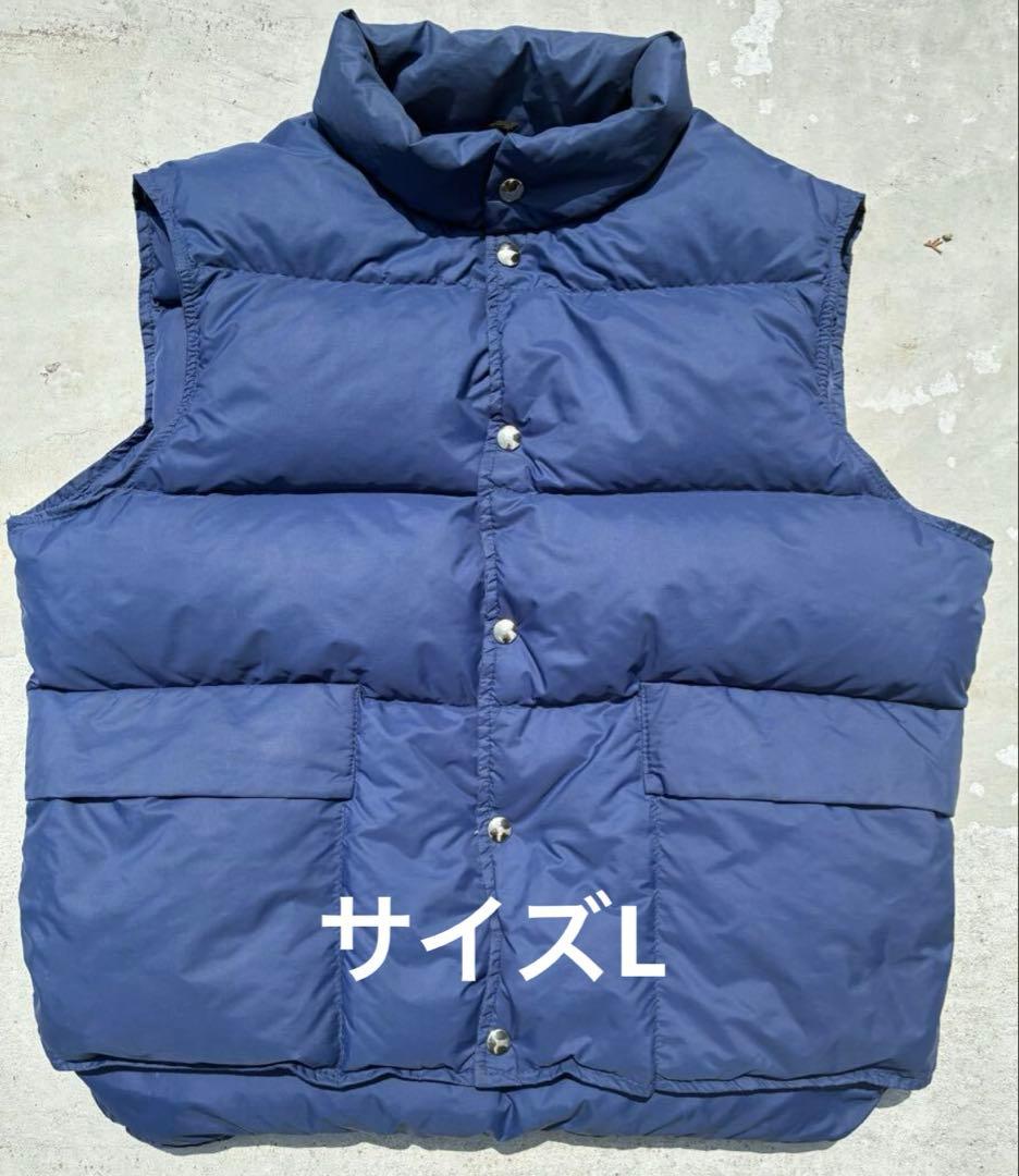 希少 60〜70's LL Bean 筆記体 ダウンベスト ブルー L